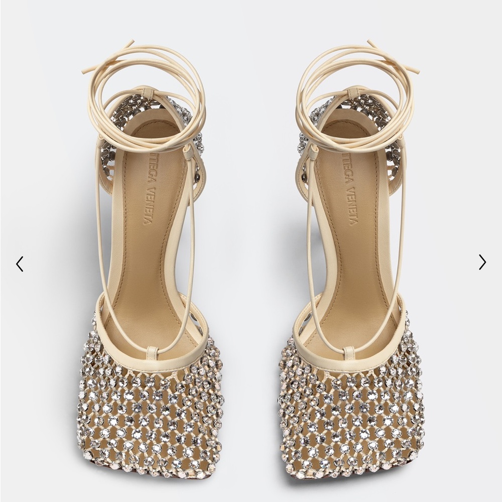 BOTTEGA VENETA Sparkle Stretch Lace-Up Sandal